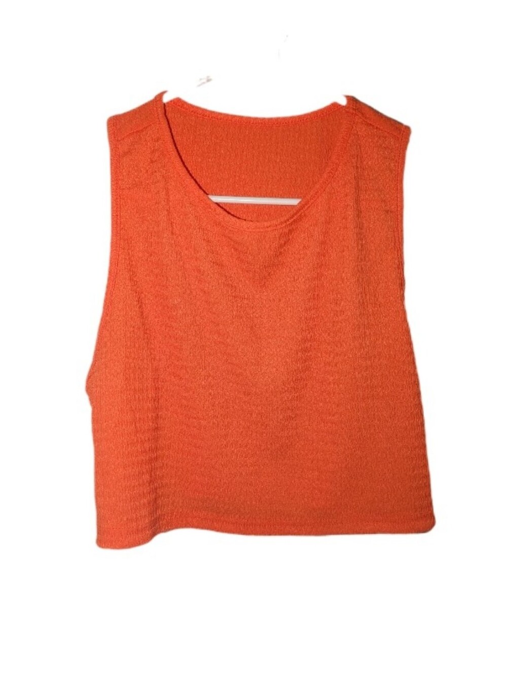 🆕 SHEIN Curver VCAY Orange Knit Crop Top 2XL